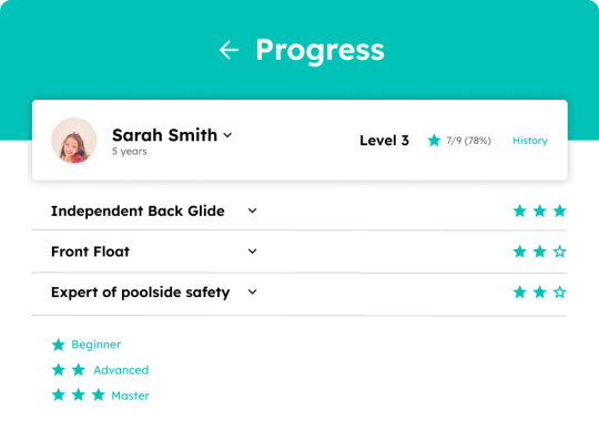 progress report swimming lesson booking software