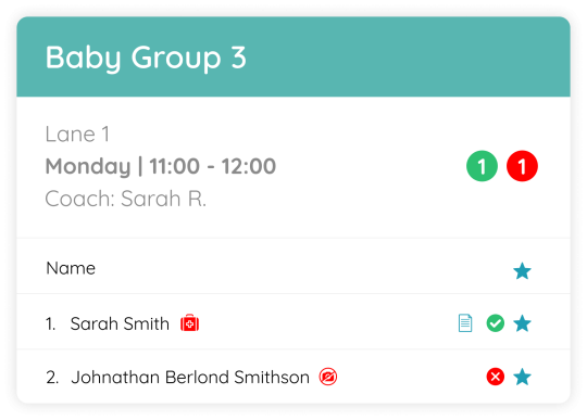 sportimea attendance tracking and student progress for swim teachers