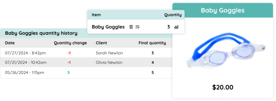 sportimea swim school software inventory tracking